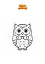 Coloriage Chouette avec nœud papillon