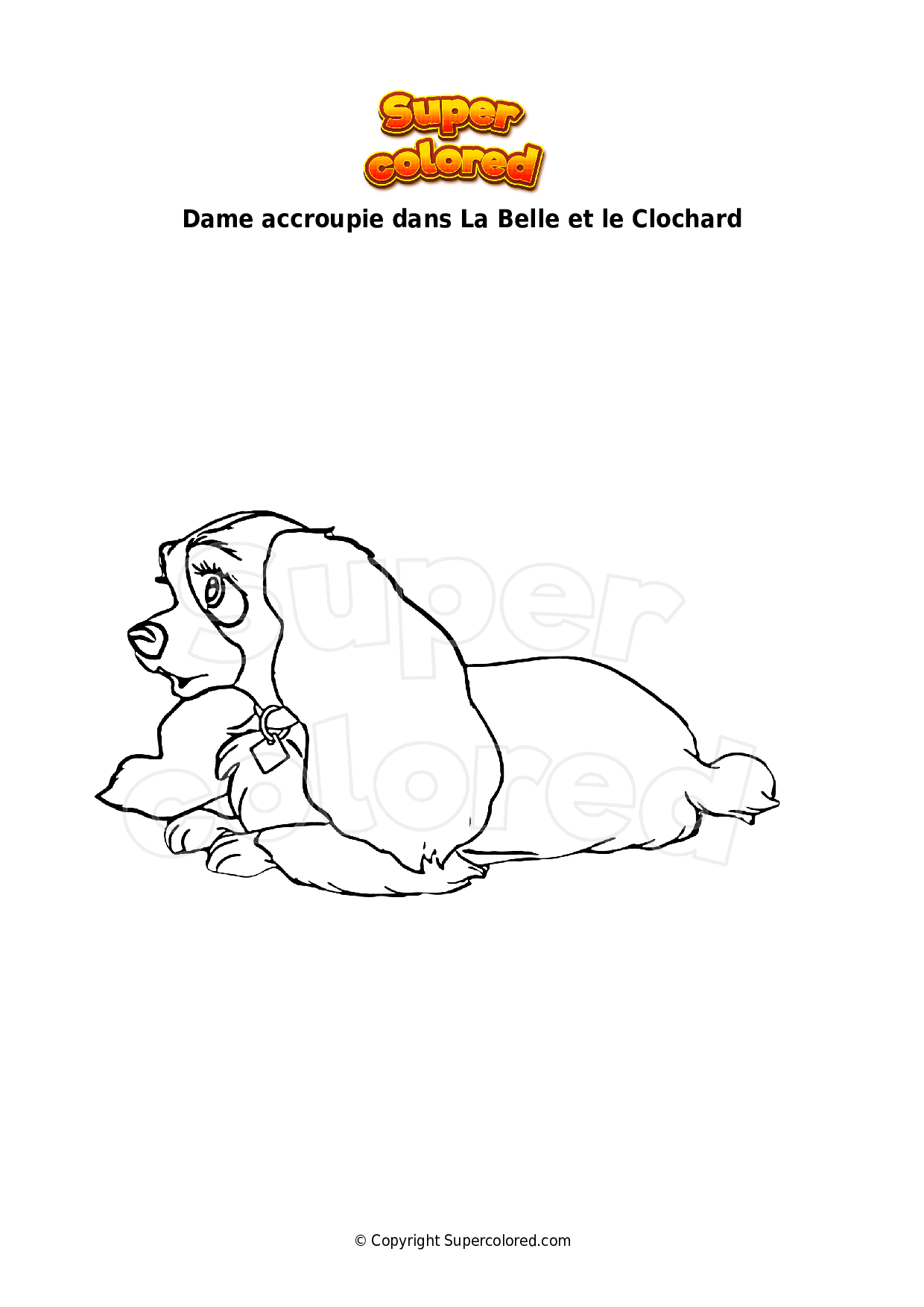 Coloriage Dame Accroupie Dans La Belle Et Le Clochard Supercolored