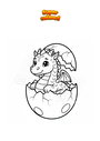 Coloriage Dragon d'or dans l'œuf