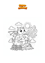 Coloriage Dragon qui respire le feu