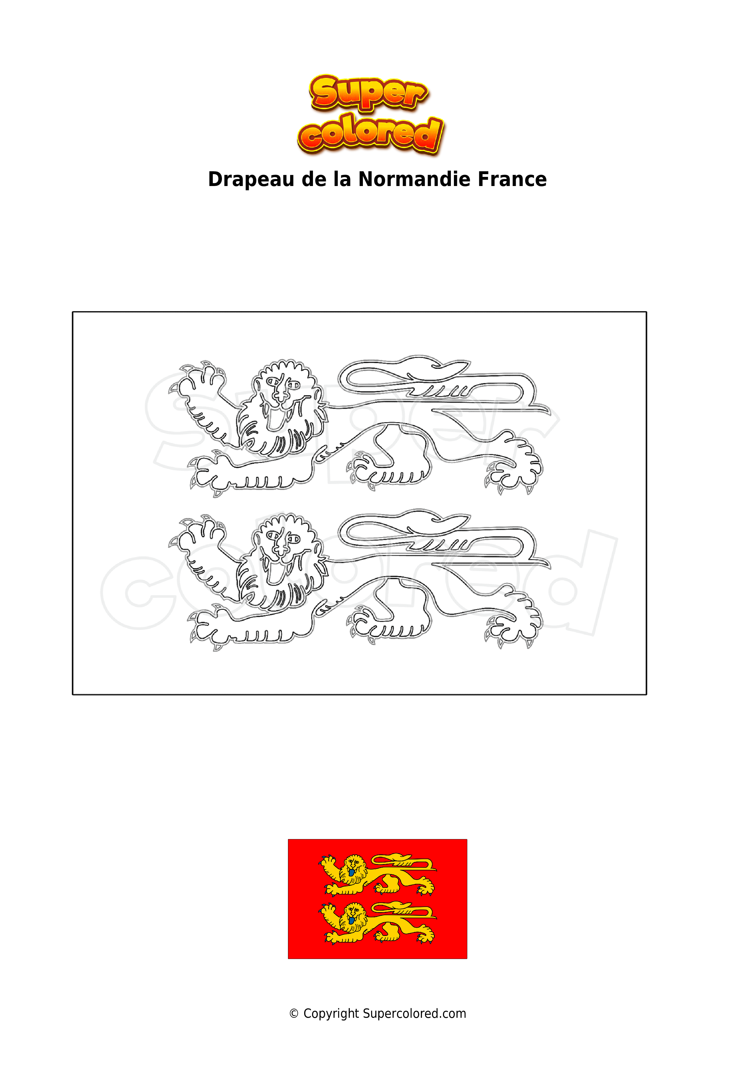 Coloriage Drapeau De La Normandie France Coloriage Drapeau De La Normandie France