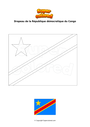 Coloriage Drapeau de la République démocratique du Congo