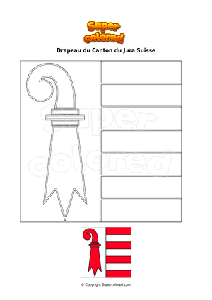 Drapeau De Table Canton Du Jura 15x15 Cm AZ FLAG - Socle Et Hampe Plastique Noir - Décoration Intérieure