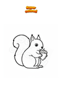 Coloriage Écureuil avec gland