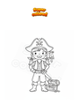 Coloriage Fille déguisée en pirate