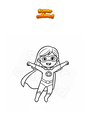 Coloriage Fille déguisée en super-héros
