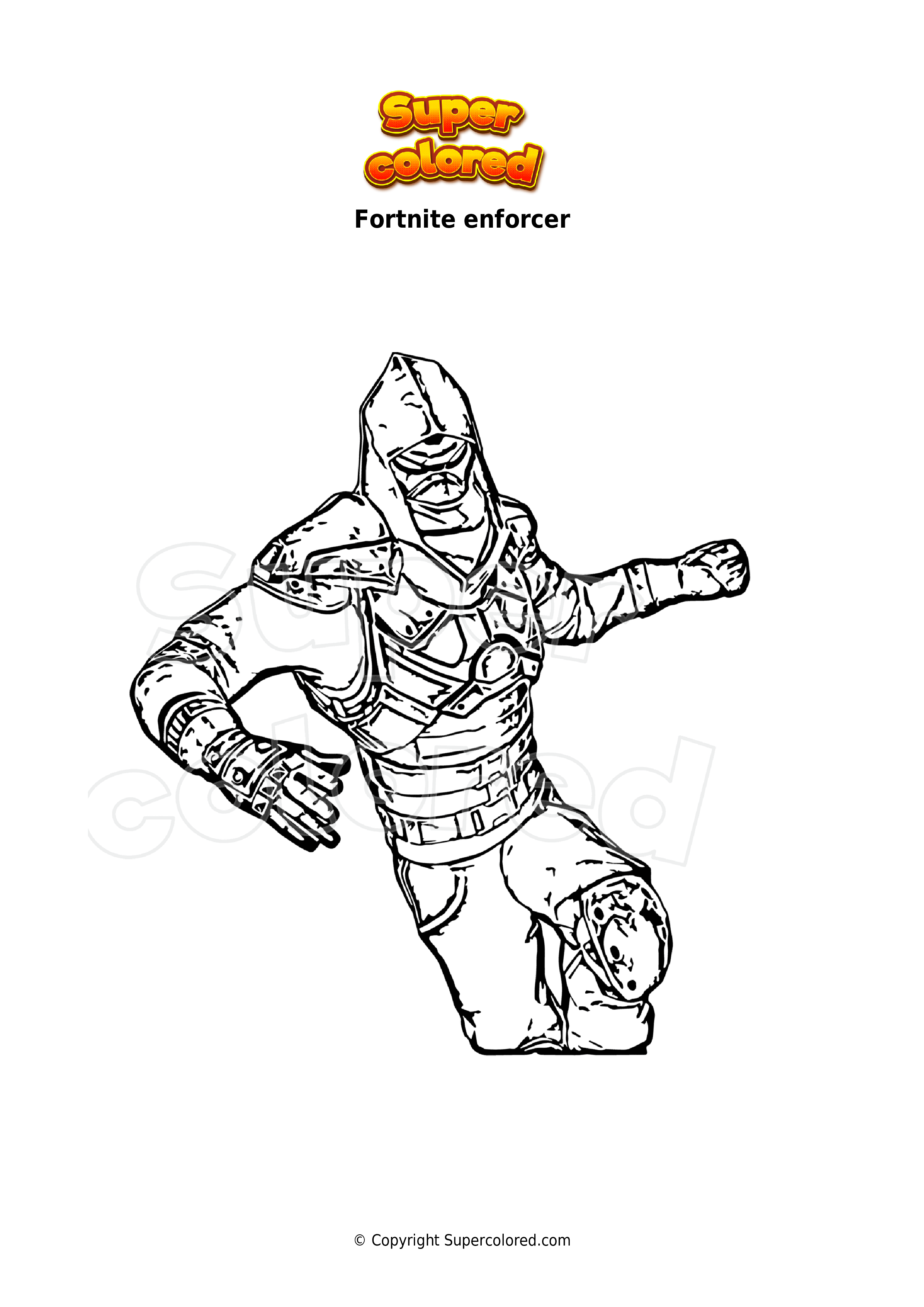 Coloriage Fortnite enforcer - Supercolored.com