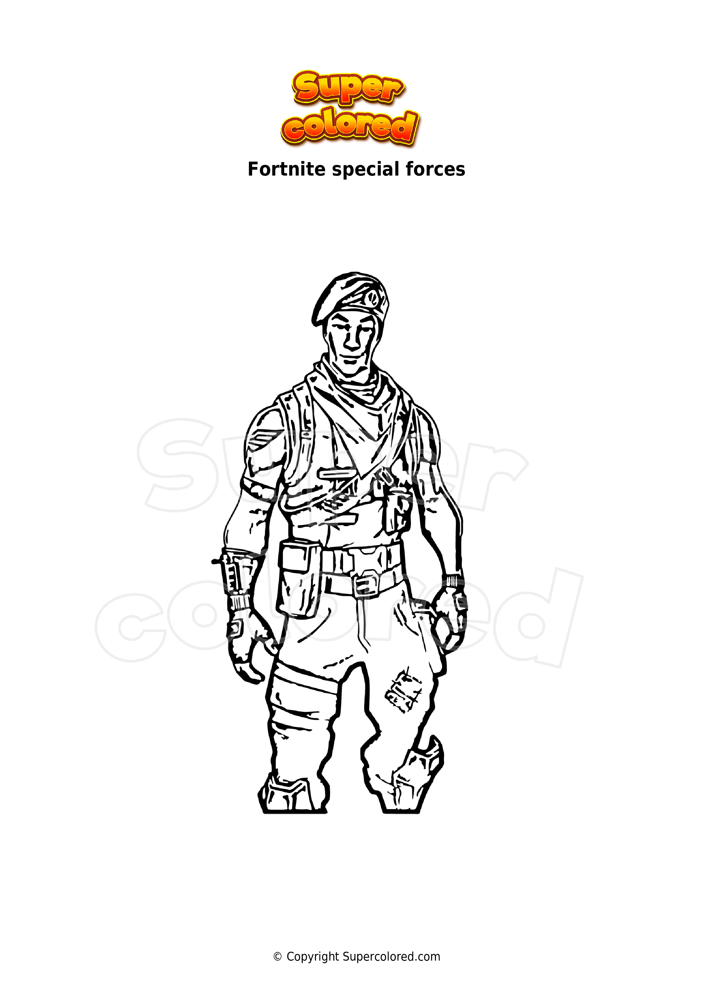 Coloriage Fortnite special forces - Supercolored.com