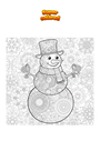 Coloriage Grand bonhomme de neige Mandala Zentangle