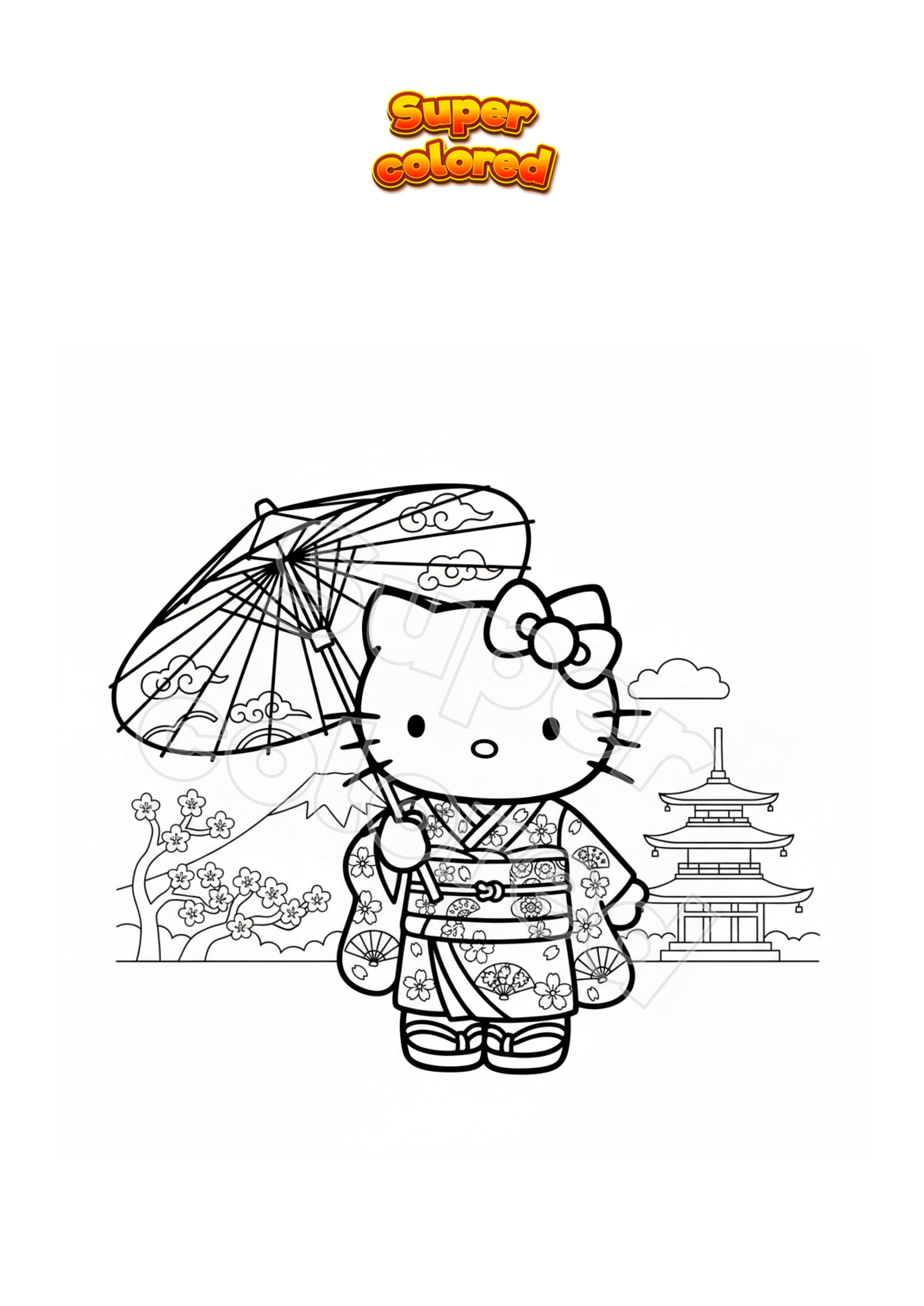 Coloriage Hello Kitty danseuse pour enfants créatifs, image size:2481x3507