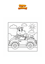 Coloriage Hippo dans la voiture