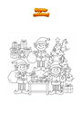 Coloriage Les lutins du Père Noël