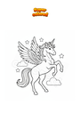 Coloriage Licorne ailée