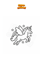 Coloriage Licorne volante