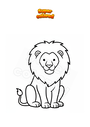 Coloriage Lion adulte assis