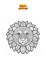Coloriage Lion Mandala Zentangle