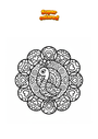 Coloriage Mandala de paon Zentangle