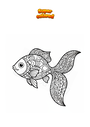 Coloriage Mandala de poisson à grande queue Zentangle