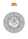 Coloriage Mandala Rose Zentangle