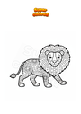 Coloriage Marcher Lion Mandala Zentangle