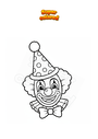 Coloriage Masque de clown avec chapeau