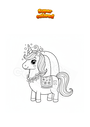Coloriage Numéro de licorne 0