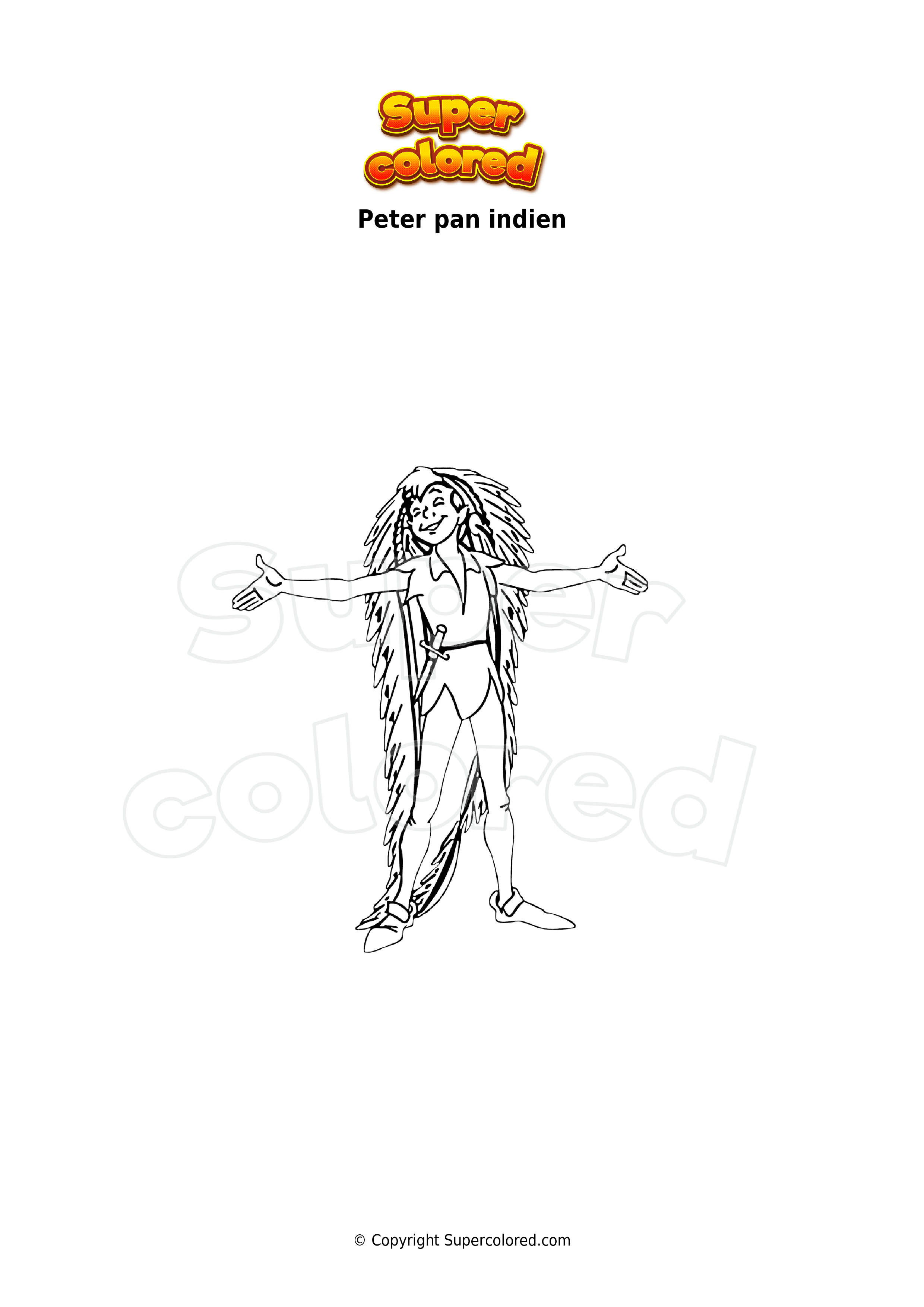 Coloriage Peter Pan Indien Supercolored