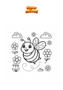Coloriage Petite abeille qui vole