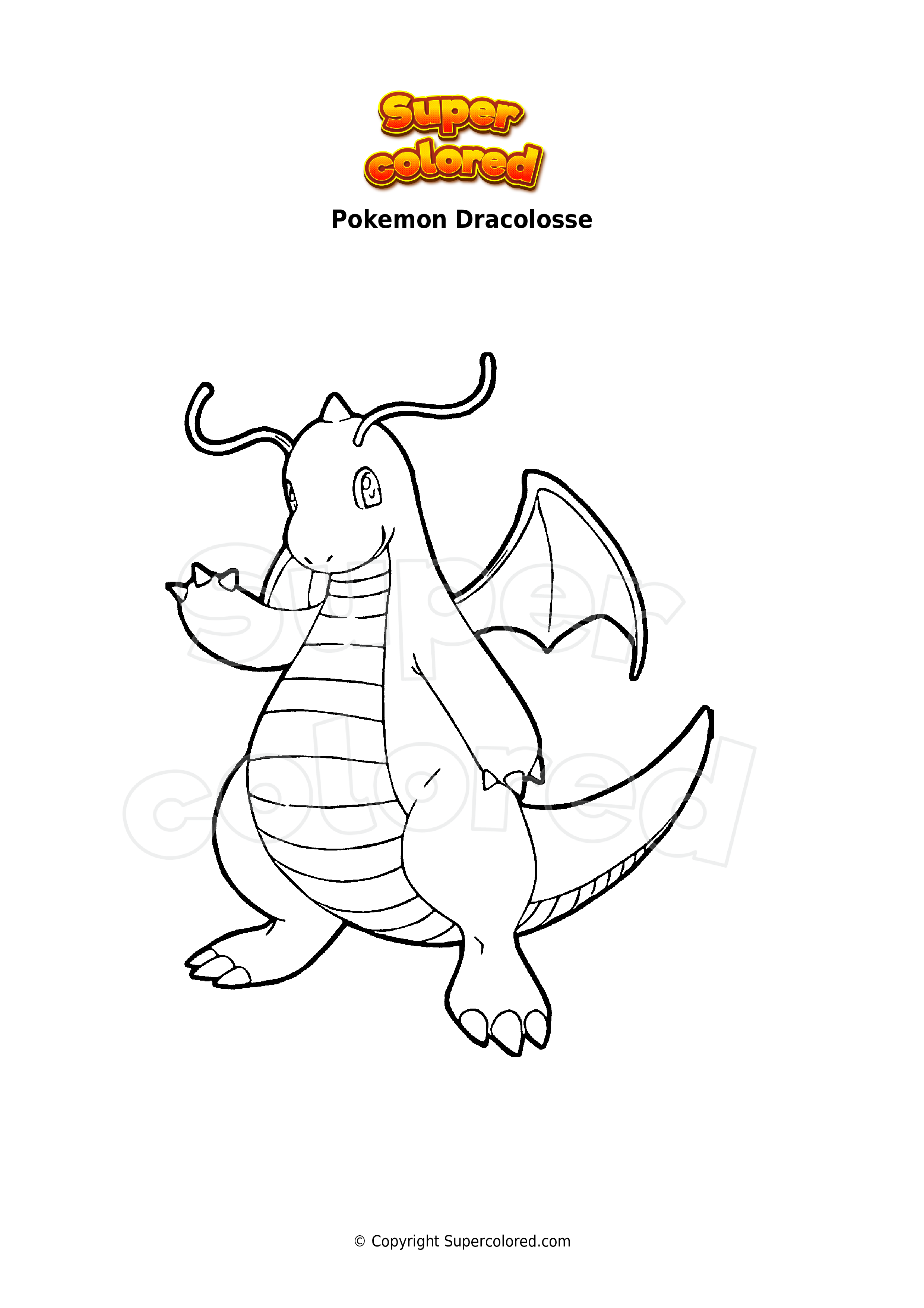 Dessin Pokemon Dracolosse Coloriage Dracolosse Pokemon Imprimer BOOHK