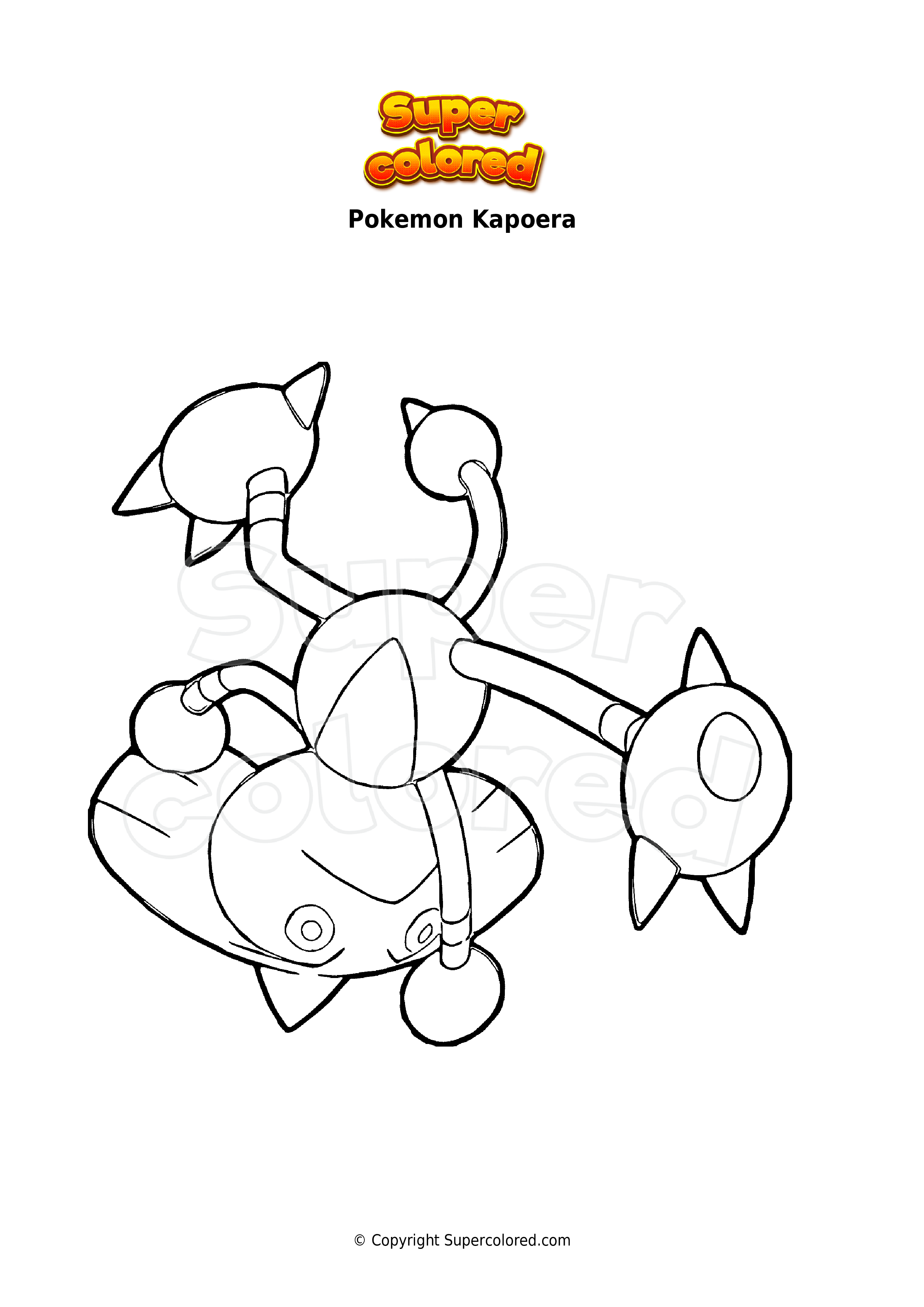 Coloriage de Pokémon, image coloriage pokemon kapoera à colorier