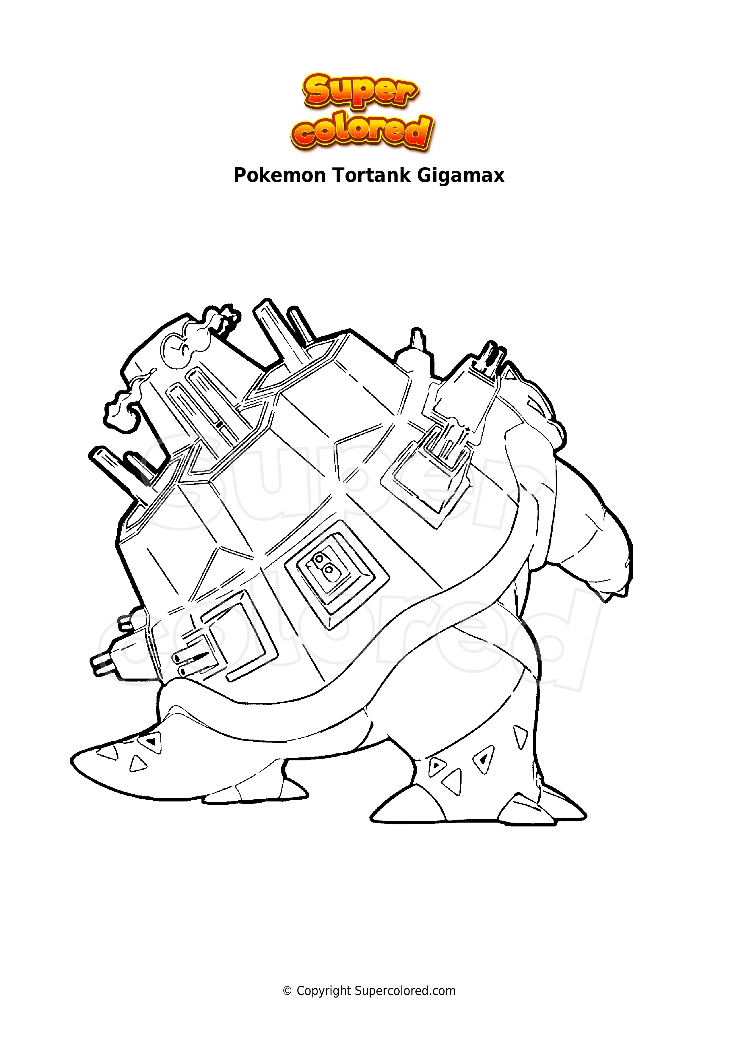 Coloriage Pokemon Tortank Gigamax