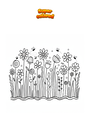 Coloriage Prairie aux grandes fleurs