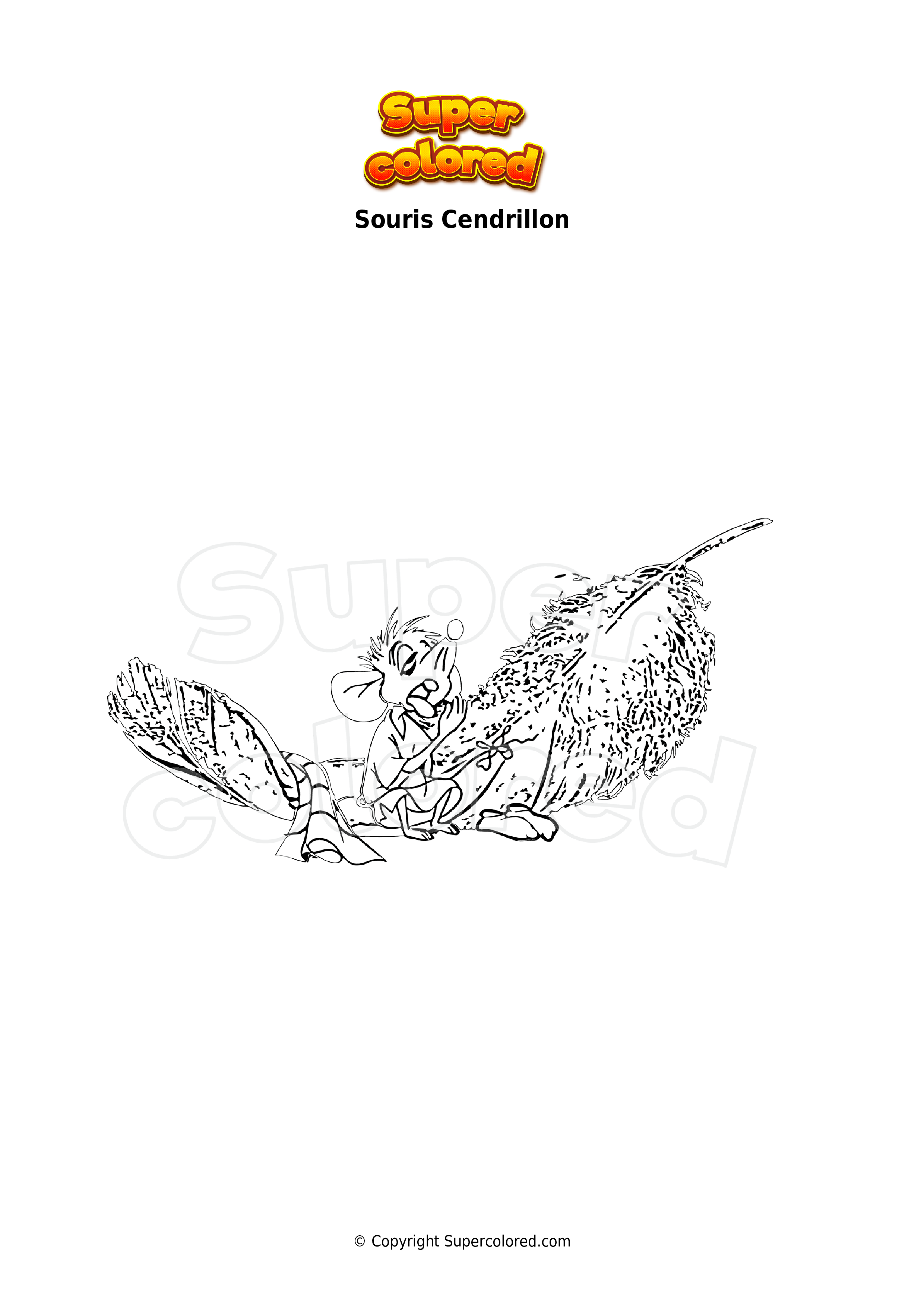 Coloriage Souris Cendrillon Supercolored