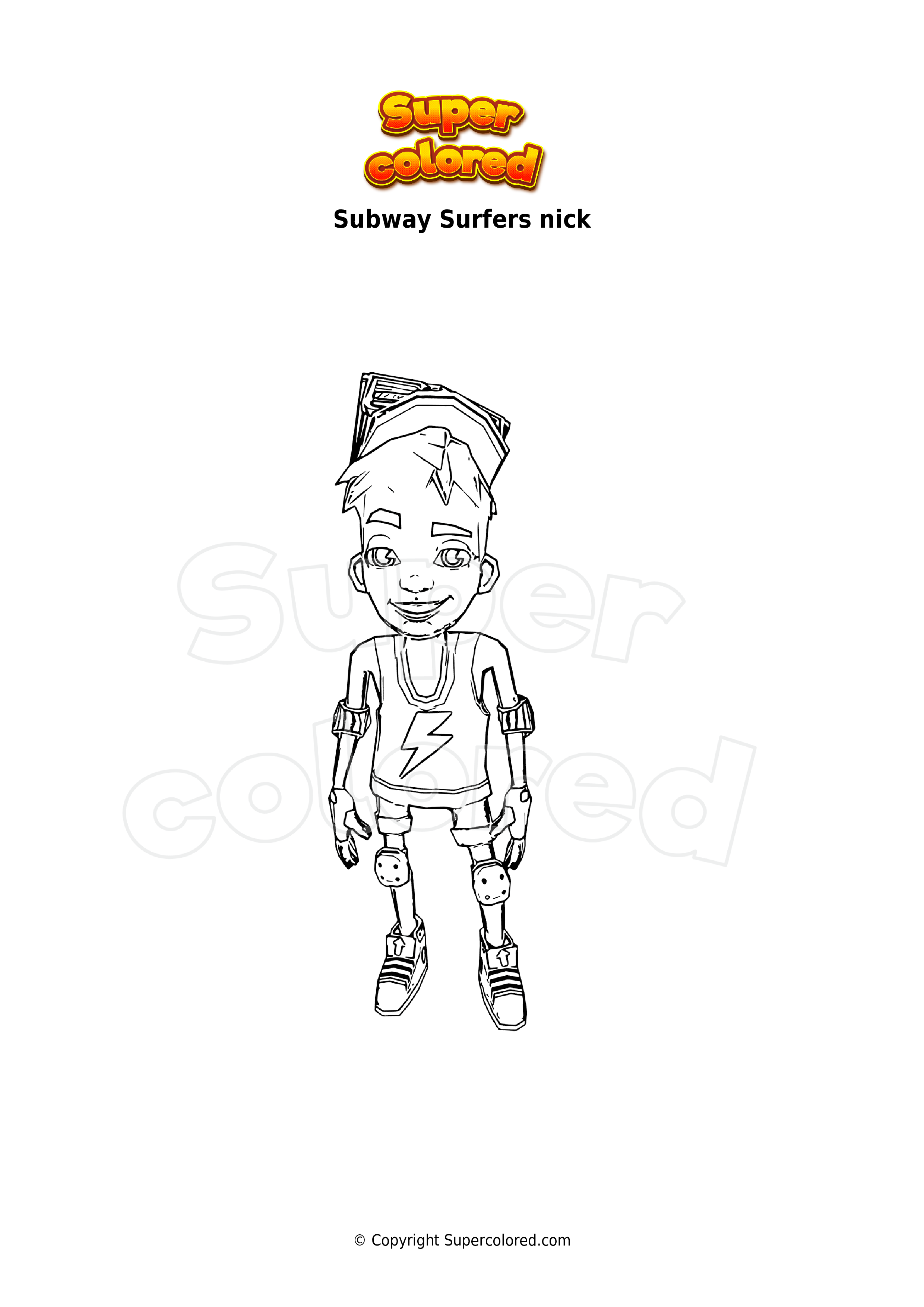Coloriage Subway Surfers Nick