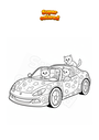 Coloriage Supercar avec chatons