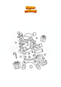 Coloriage Tamponner la licorne de Noël