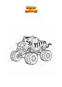 Coloriage Tigre de voiture de monstre
