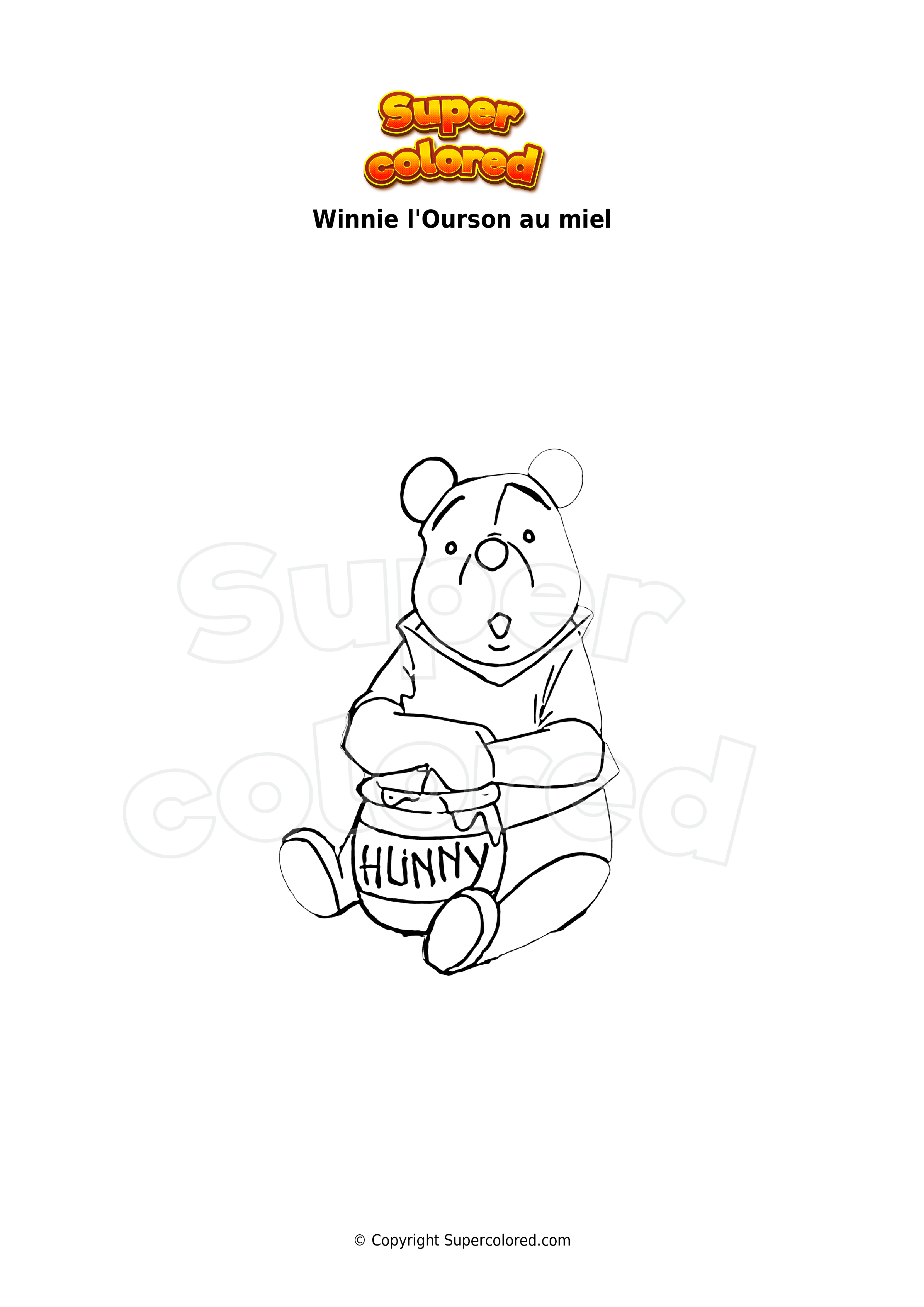 Coloriage Winnie L Ourson Au Miel Supercolored