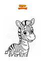 Coloriage Zèbre mignon