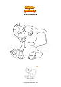 Coloring page African elephant