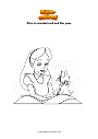 Coloring page Alice in wonderland and the puss