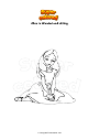 Coloring page Alice in Wonderland sitting