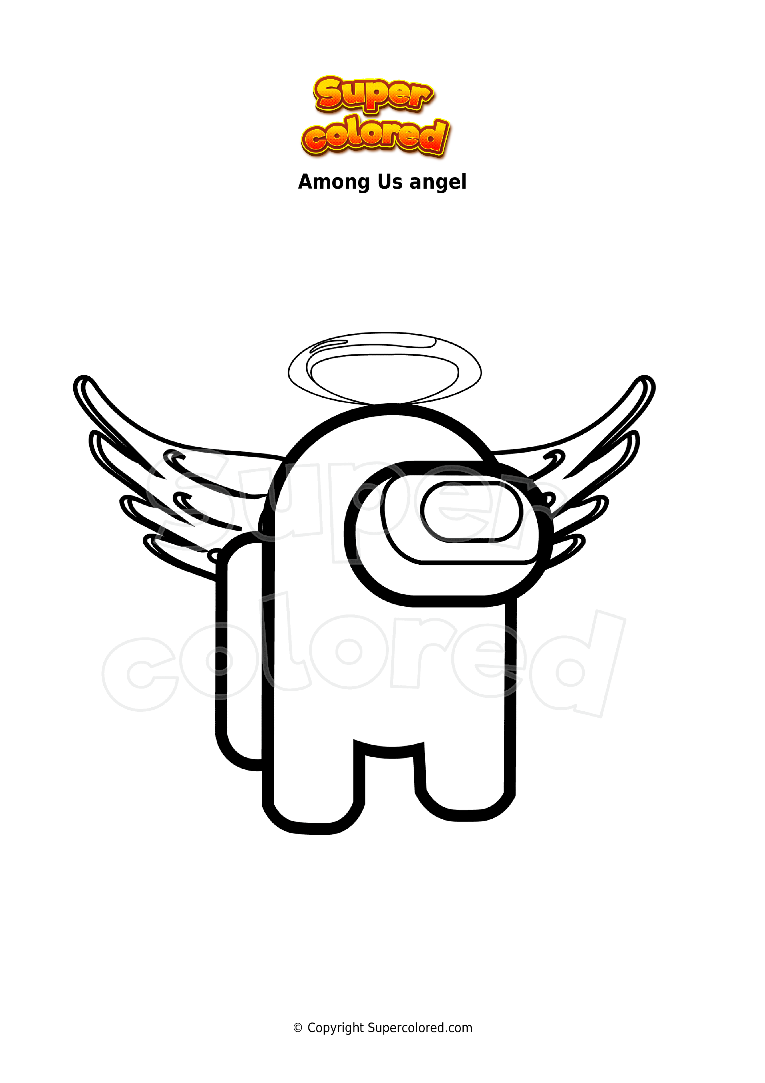 Coloring page Among Us angel   Supercolored.com