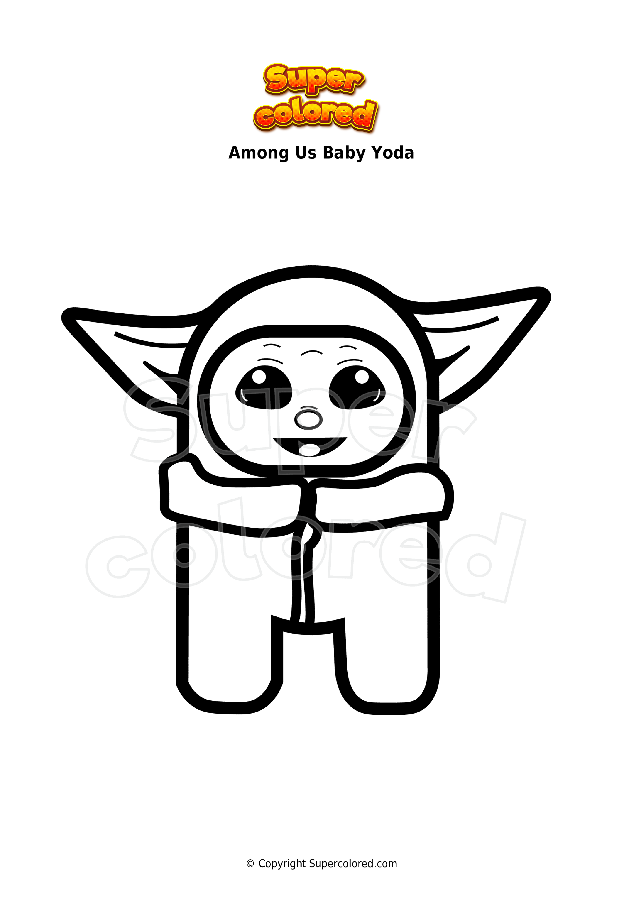 Coloring page Among Us Baby Yoda   Supercolored.com