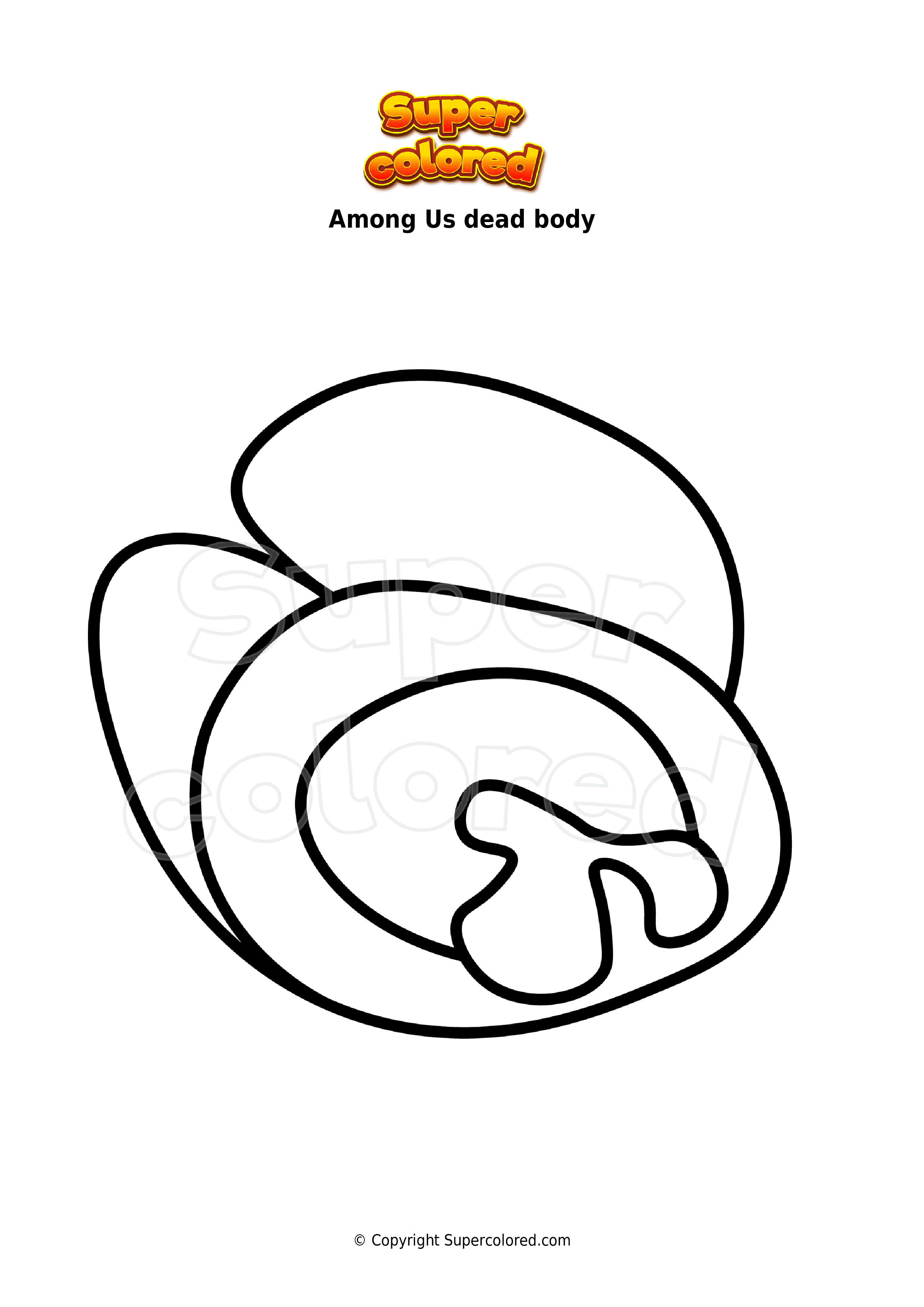 Coloring page Among Us dead body   Supercolored.com