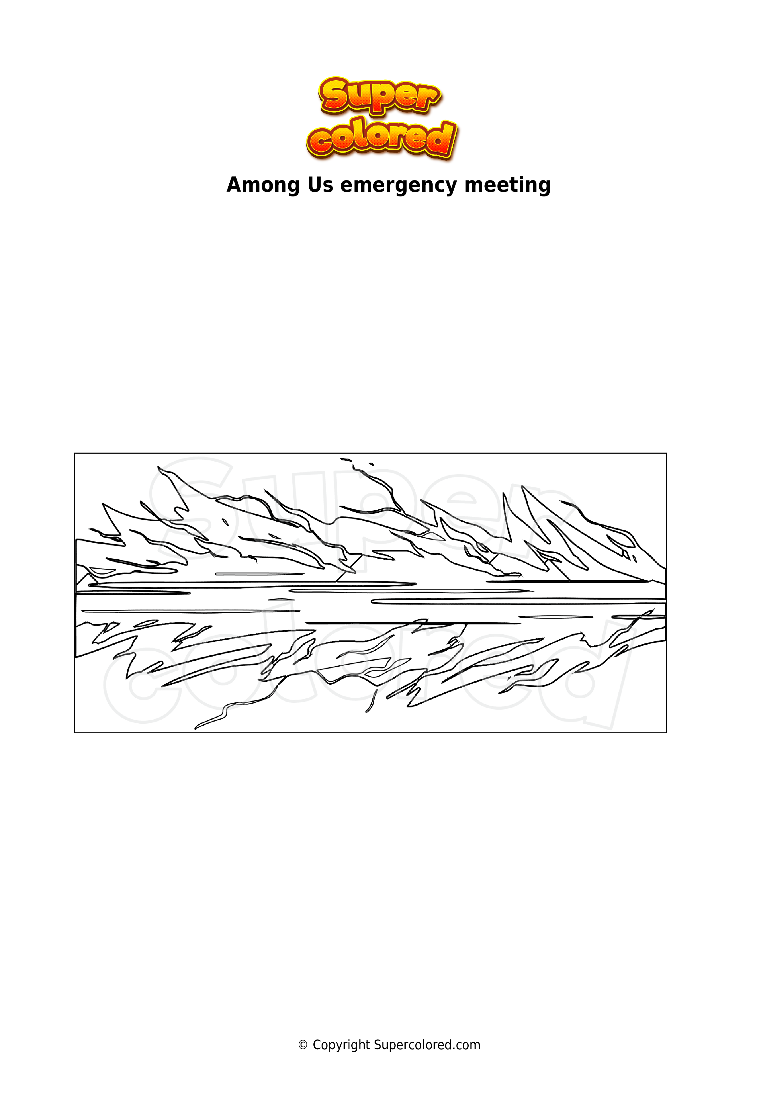 Coloring page Among Us emergency meeting   Supercolored.com