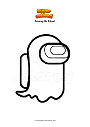 Coloring page Among Us Ghost