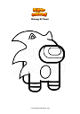 Coloring page Among Us Sonic