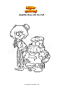 Coloring page Amphibia Anne with the chef