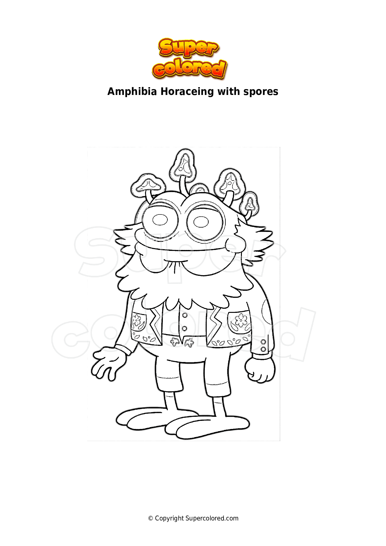 Coloring Page Amphibia Humphrey Supercolored